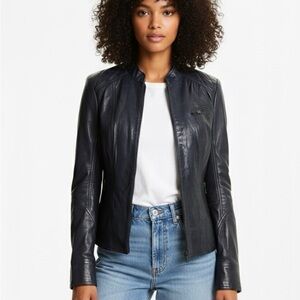 Bod & Christensen black leather Uma moto jacket - Large